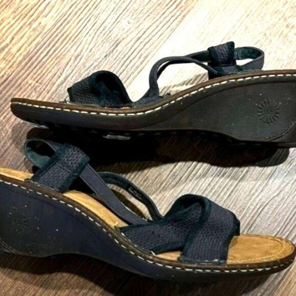 UGG AUSTRALIA Blue Leather Sling back Wedge Sandal. SIZE 10 - Picture 6 of 10
